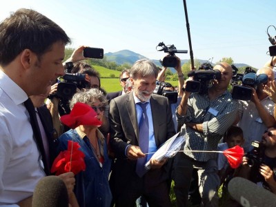 Renzi e Delrio a Monte Sole