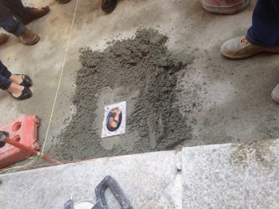 Icona della Madonna con bambino sotto il primo basolo