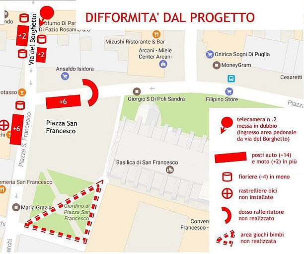 difformità progetto piazza san francesco