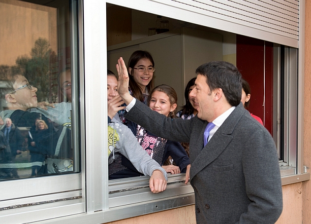 Matteo Renzi visita una scuola di Treviso Matteo Renzi visita una scuola di Treviso